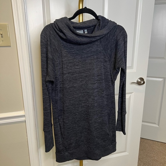 Athleta power down sweatshirt dress long sleeeve tunic dress hooded - Picture 3 of 10